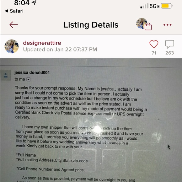 SCAM ALERT - Picture 4 of 6